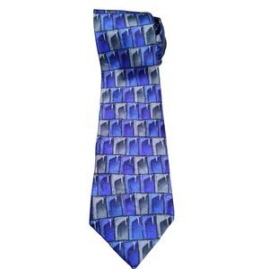 J. Garcia Floating Planes Silk Tie Blue Gray Abstract Collectors Series Necktie